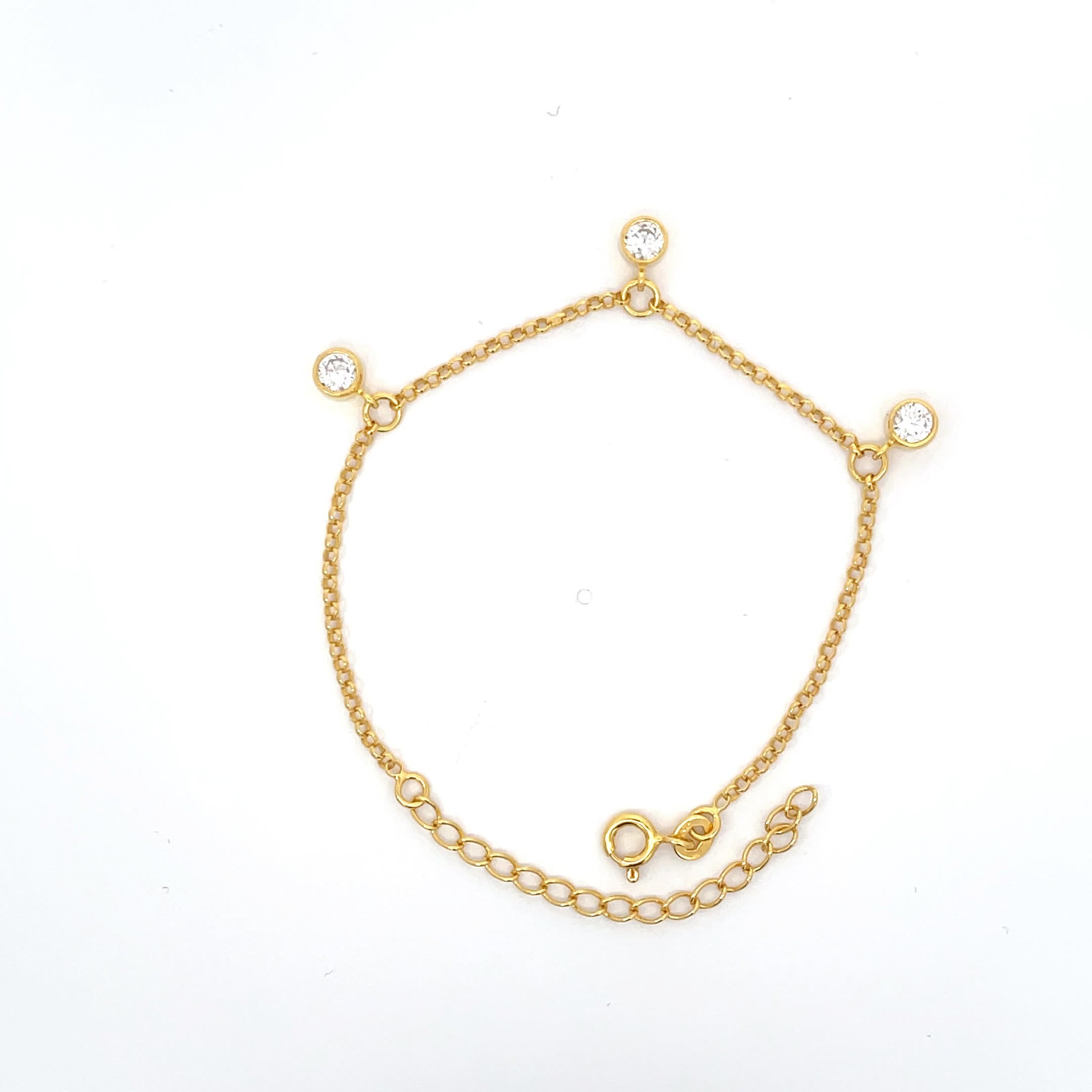 Gold plated elegant bracelet with stones